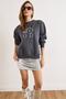 Women's Smoked Good Mood Embroidered Fleece-Lined Comfortable Fit Sweatshirt Swt-19000776 - 5