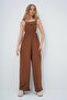 Acı Kahve Aerobin Salopet Pants with Front Pockets and Strap Ring Detail Alc-X13581 - 3
