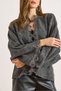 Women's Anthracite 2 Ways Wearable Lace Detailed Loose Knitwear Sweater Kzk-19001058 - 5