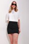 Black Velcro Waist Mini Skirt Alc-X11517 - 2