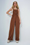 Acı Kahve Aerobin Salopet Pants with Front Pockets and Strap Ring Detail Alc-X13581 - 2