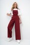 Burgundy Aerobin Salopet Pants with Front Pockets and Strap Ring Detail Alc-X13581 - 4
