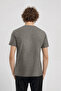 Gray Melange Crew Neck Short Sleeve Men's T-Shirt William - 4
