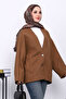 Brown Button Detailed Lined Cashmere Jacket - 3