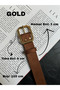 Trace Quadrilateral Patterned Suede Women's Gold Buckle Belt Jacket Belt Dress Belt Trouser Belt - 4
