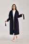 Navy Blue Regular Belted Cashmere Coat - 2