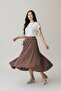 Pleated Cotton Woven Viscose 4 Season Skirt(95 cm)-(38-48) - 2