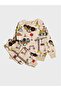 Boys' Cotton Fleece-Lined Beige Color Construction Machine Truck Patterned Long Sleeve Winter Pajama Set - 2