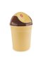 Plastic trash bin 3.5L 19x29cm swing lid rectangular beige - 2