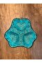 Handmade Chinese Ceramic Relief Patterned Heart Model Turquoise / Green Snack Bowl - Breakfast Bowl - Presentation Plate / Gift Plate - 2