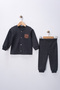 Cotton Stretch Fabric Front Snap Fastener 4-Season Baby Set - 2