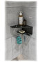Metal Corner Bathroom Shelf Matte Black Rustproof Shower Organizer Rack