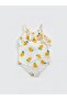 Crew Neck Lemon Printed Girls' Swimsuit (S5) - 2