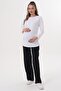 Maternity Crew Neck Long Sleeve 100% Cotton T-Shirt