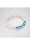 Relaxing, Calming, Energy Bracelet Real Pearl Blue Quartz Stone Bracelet Mkt.1.10001.2 - 2