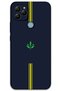 General Mobile Gm 21 Case Hd Pattern Printed Back Cover - Yellow Navy Blue
