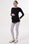 Maternity Crew Neck Long Sleeve 100% Cotton T-Shirt - 2