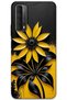 Huawei P Smart 2021 Case Hd Pattern Printed Back Cover - Black Yellow Flower