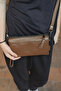 Genuine Leather Handmade Unisex Clutch with Card Holder Compartment, Hand and Shoulder Bag with 3 Compartments - 8