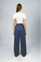 Women's Modal High Waist Pocketed Elastic Waist Wide Leg Pants Indigo - 6