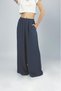 Women's Modal High Waist Pocketed Elastic Waist Wide Leg Pants Indigo - 7