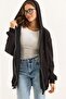 Women's Stone Detailed Three Thread O Oversized Kangaroo Pocket Sweat Cardigan Black - 2