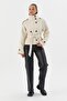 Beli Belted Crop Trench Coat Ecru - 4
