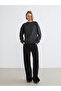 Esvab • Modern & Distinctive Zero Roba Collar Stone Detailed Loose Fit Women's Sweatshirt - 2