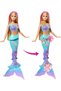 Flower Magic Mermaid Doll - Ombre Tail, Pearl Headband, Long Blonde Hair (JDM72) - 2