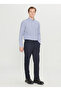 Elastic Waist Double Leg Slim Fit Navy Blue Men's Trousers Ace001261487_Lac - 3