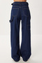 Wide Leg Jeans with Belt Detail Lri0026 Dark Blue - 8