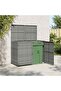 Double Wheelie Bin Shed Poly Rattan Anthracite 148x77x111 cm