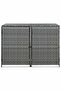 Double Wheelie Bin Shed Poly Rattan Anthracite 148x77x111 cm - 2
