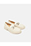 Women Beige Loafer With Buckle Trim - 2