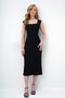 Black Square Neck Textured Maxi Length Sleeveless Dress ALC-X14168 - 3