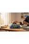 Classic Light and Sound Metal Car - Retro Beetle with Blue Suitcase - 15 cm
