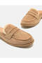 Women Taupe Fur Trim Loafer - 3