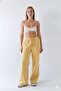 Oversized Unisex Sweatpants Yellow – 3 Thread Sh Fleece-Lined Fleece, Wide Leg, Pockets, Modern Comfortable Fit