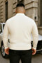 Men's Plus Size Winter Loose White Polo Neck Sweater - 6