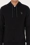 Men's Regular Fit Zippered Hooded Black Knitted Cardigan 50313748-Vr046 - 6