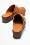 Sylive women's genuine leather clog slippers - tan suede - 6