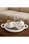 6-Piece White Twisted Coffee Side Presentation Tray