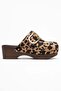 Sylive women's genuine leather clog slippers - leopard print - 5