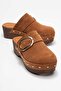 Sylive women's genuine leather clog slippers - tan suede