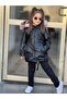 Winter Waterproof Fully Molded Fleece-Lined Girls' Leather Coat - 5