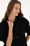 Women's Black Hooded Sweatshirt 50314938-Vr046 - 2
