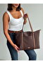 Women's Striped Shopperr Model Hand and Shoulder Bag - 4