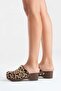 Sylive women's genuine leather clog slippers - leopard print - 3