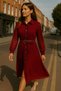 Maxi Length Pleated Buttoned Woven Dress with Belt Detail AW25EL0016