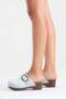 Sylive Women's Genuine Leather Clogs Slippers White - 3
